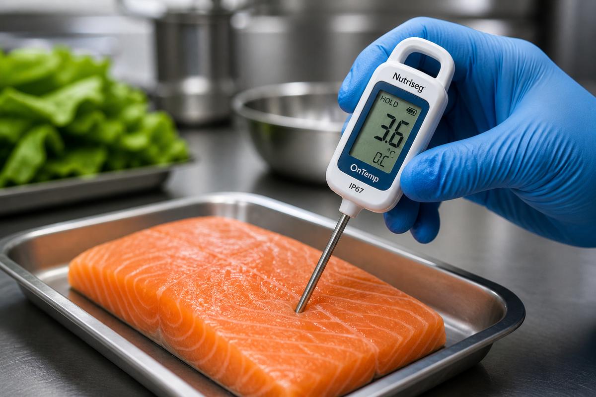 Control de temperatura en alimentos con termómetro profesional
